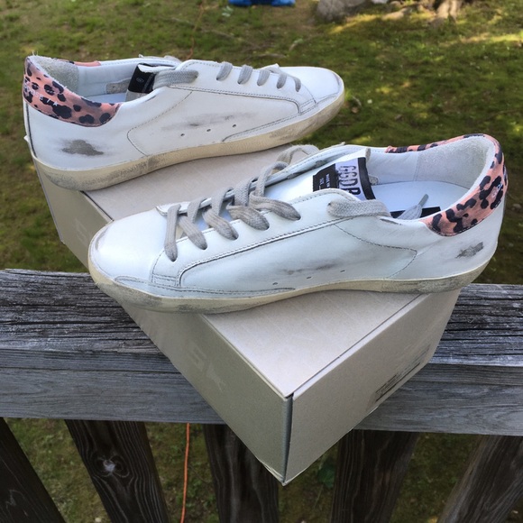 Golden Goose Superstar White/Gold/Leopard 38 NIB - Picture 2 of 10
